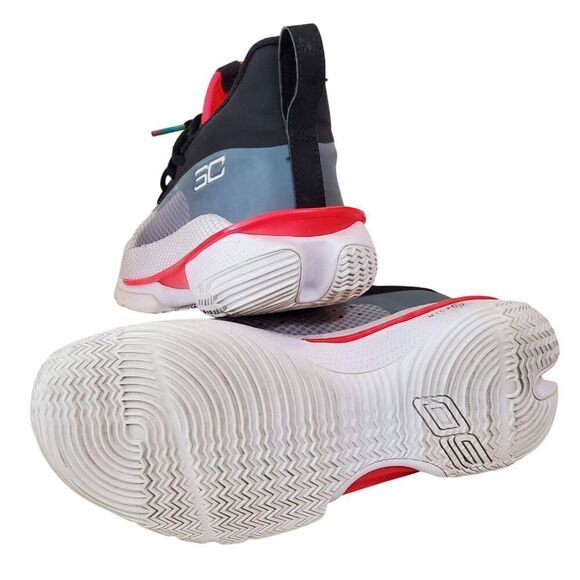 Under Armour Curry 7 Youth Size 6 Y/38.5 Shoes underrated Black/Gray Red Low - Picture 6 of 8